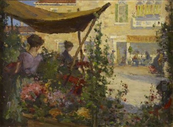 The Flower Seller Oil Painting by John Munnoch