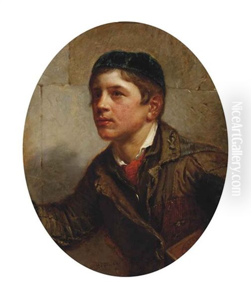 Versuvian Boy, Buy A Box Sir! Oil Painting by Henry Turner Munns