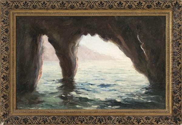 Una Cueva Marina Oil Painting by Antonio Munoz Degrain