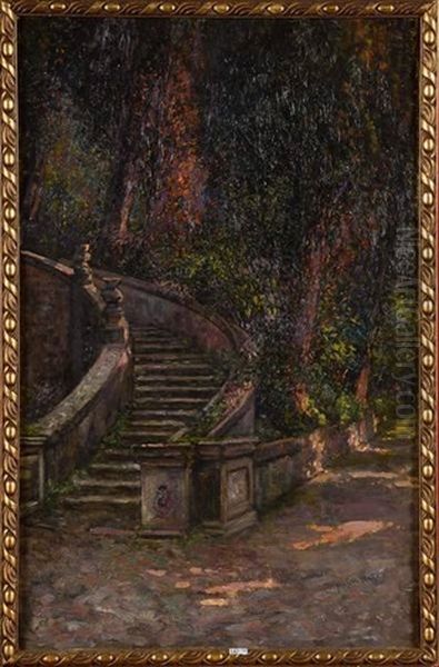 Escalier Monumental Dans Un Parc Oil Painting by Antonio Munoz Degrain