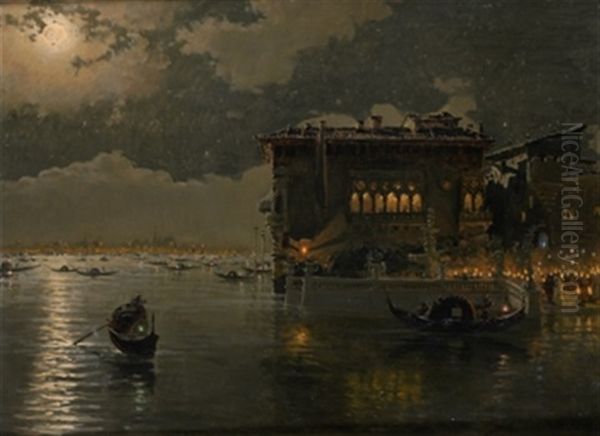 Escena Nocturna Oil Painting by Antonio Munoz Degrain