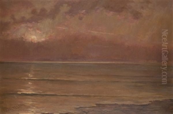 Atardecer En El Mar Oil Painting by Antonio Munoz Degrain