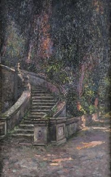 Escalinata Oil Painting by Antonio Munoz Degrain