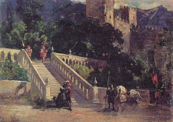 Escena Caballeresca Medieval Oil Painting by Antonio Munoz Degrain