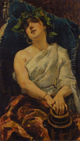 Bacchante, Rome Oil Painting by Tomas Munoz Lucena