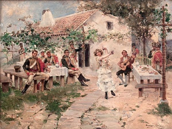 Danza Espanola Oil Painting by Domingo Munoz y Cuesta