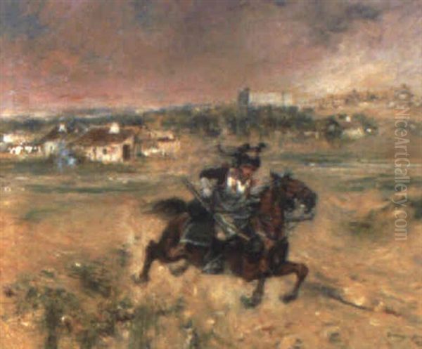 Correo Militar Oil Painting by Domingo Munoz y Cuesta