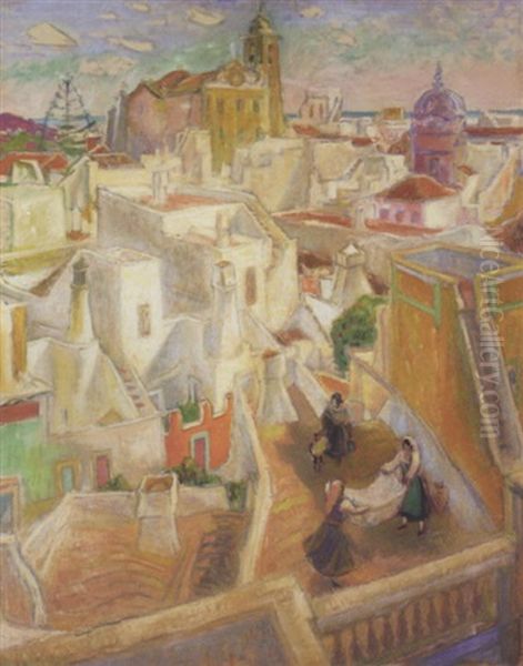 A Moroccan Village Oil Painting by Alexander (SC) Munro