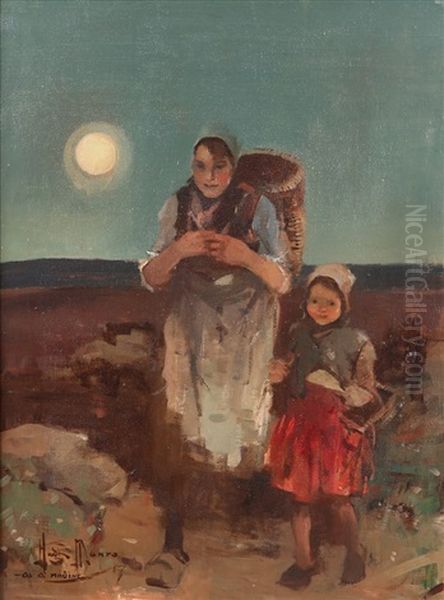 The Peat Gatherers Oil Painting by Hugh Munro