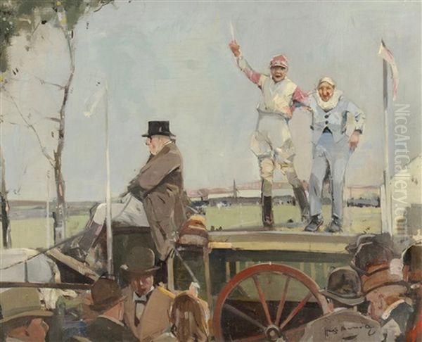 Tipsters At An Irish Fair Oil Painting by Hugh Munro