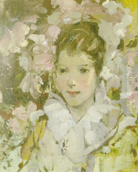 Blossom In The Garden Oil Painting by Hugh Munro