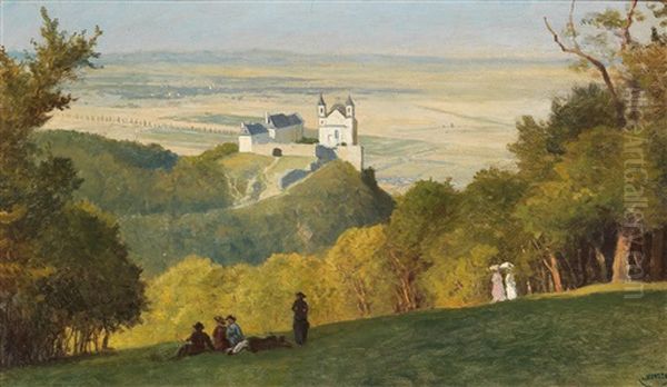 View From The Kahlenberg To The Leopoldsberg Oil Painting by Leopold Munsch