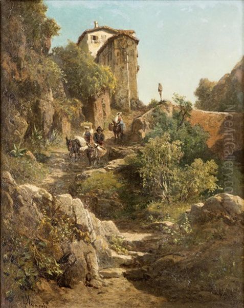 Le Chemin Sinueux Oil Painting by Leopold Munsch