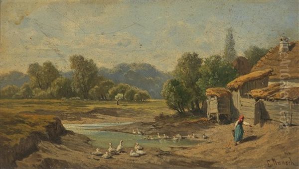 Scene Of Lundenburg Oil Painting by Leopold Munsch