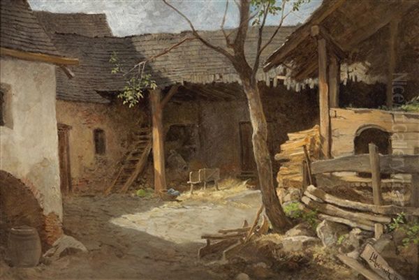 Hofhaus Weisenkirchen Oil Painting by Leopold Munsch