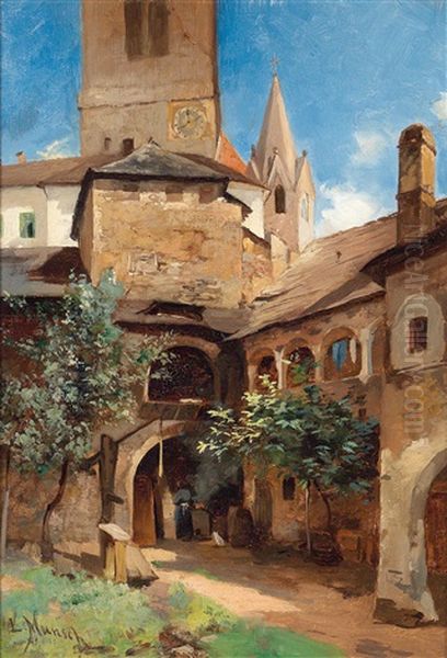 Deisenhofer-hof In Weissenkirchen Oil Painting by Leopold Munsch