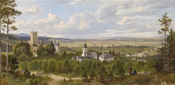 Motiv Aus Enzesfeld Mit Blick Nach Lindabrunn, Niederosterreich Oil Painting by Leopold Munsch