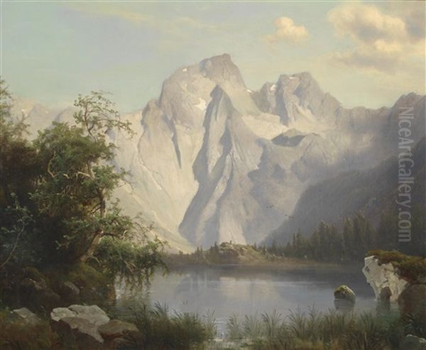 Gebirgssee Oil Painting by Leopold Munsch