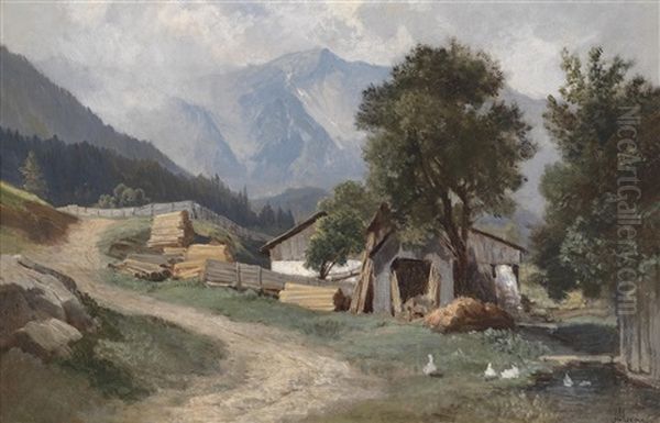 Motiv Aus Gastein Oil Painting by Leopold Munsch