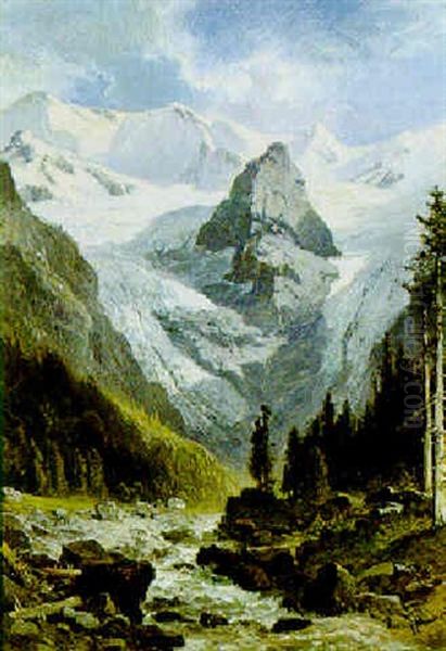 Gebirgslandschaft by Leopold Munsch