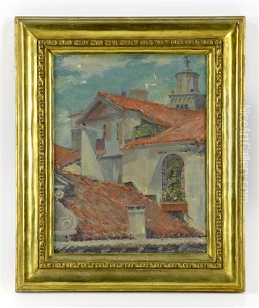 Spanish Roof Tops Oil Painting by Albert Henry Munsell