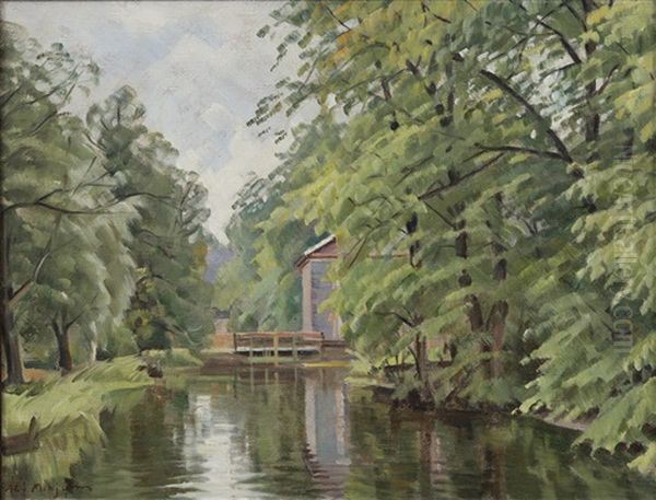 River View Oil Painting by Alarik (Ali) Munsterhjelm