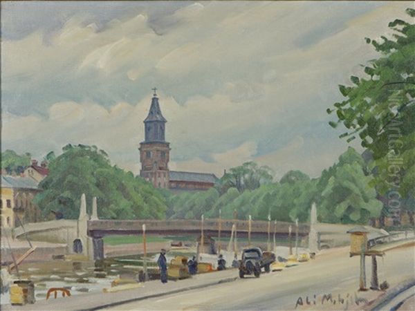 City Landscape Oil Painting by Alarik (Ali) Munsterhjelm