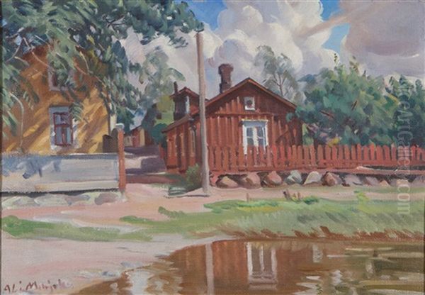 Taloja Rannalla Oil Painting by Alarik (Ali) Munsterhjelm