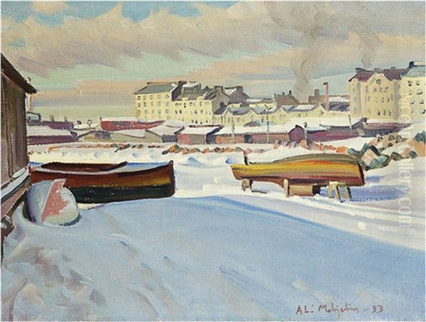 Hietalahti Shore, Helsinki Oil Painting by Alarik (Ali) Munsterhjelm