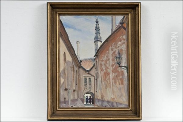 Tallinnasta - Fran Tallinn Oil Painting by Alarik (Ali) Munsterhjelm