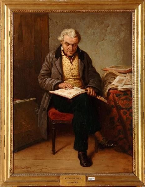 Le Colectionneur Dans Son Cabinet Oil Painting by Charles Billoin