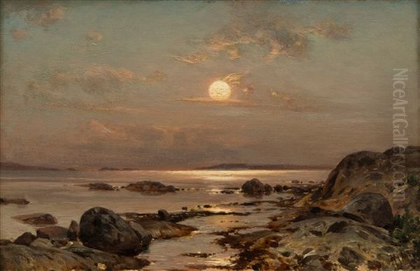 Summer Night Oil Painting by Magnus Hjalmar Munsterhjelm