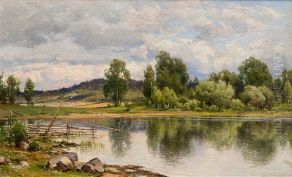 Landscape Oil Painting by Magnus Hjalmar Munsterhjelm