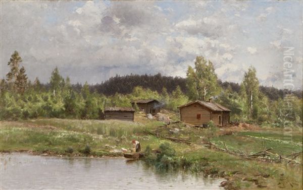 Landscape Oil Painting by Magnus Hjalmar Munsterhjelm