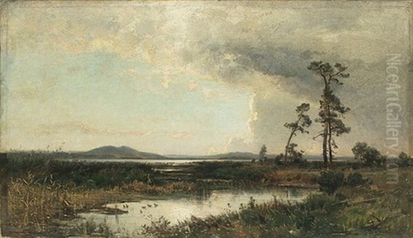 Grassland Oil Painting by Magnus Hjalmar Munsterhjelm