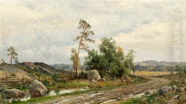 Storm Approaching Oil Painting by Magnus Hjalmar Munsterhjelm