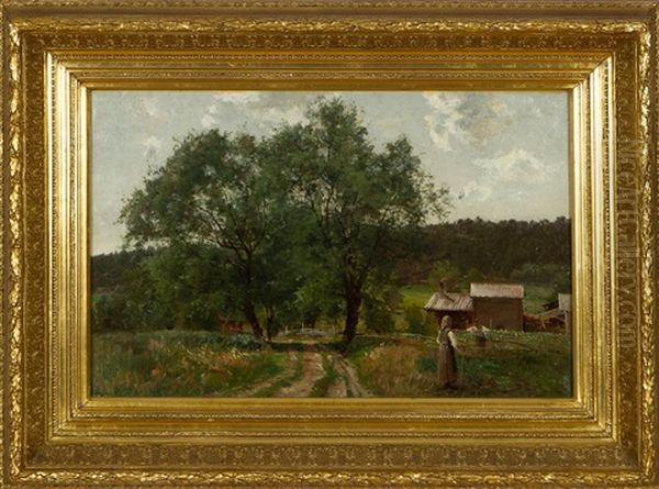 Summer Day Oil Painting by Magnus Hjalmar Munsterhjelm