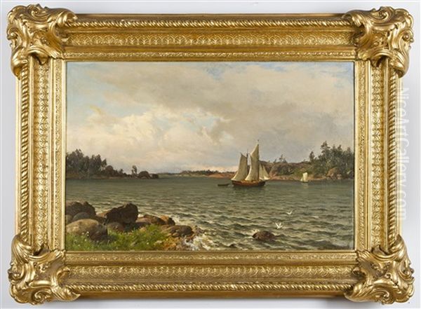 Motif From Tammisaari Archipelago Oil Painting by Magnus Hjalmar Munsterhjelm