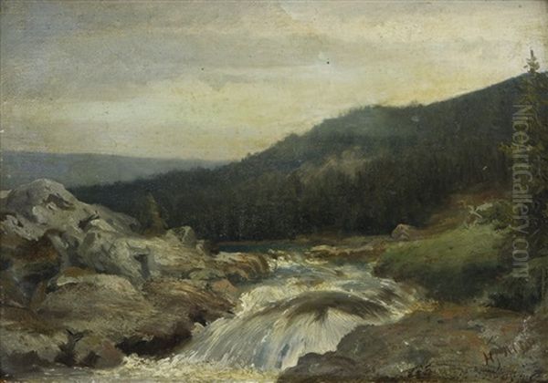 Koski Oil Painting by Magnus Hjalmar Munsterhjelm