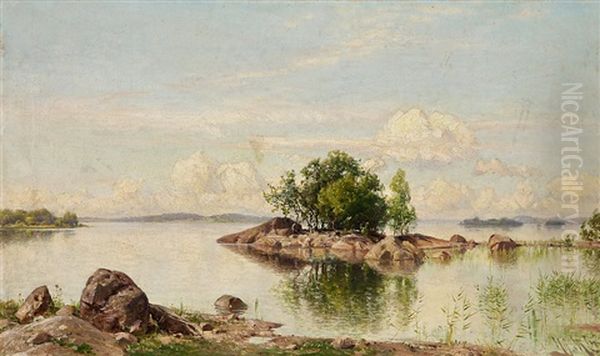 Calm Summer Day Oil Painting by Magnus Hjalmar Munsterhjelm