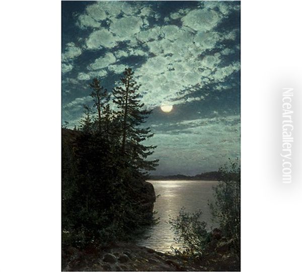 Moonlight Oil Painting by Magnus Hjalmar Munsterhjelm