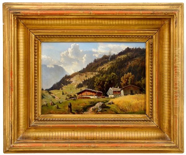 View From The Alps Oil Painting by Magnus Hjalmar Munsterhjelm