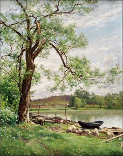 Kesapaiva Oil Painting by Magnus Hjalmar Munsterhjelm