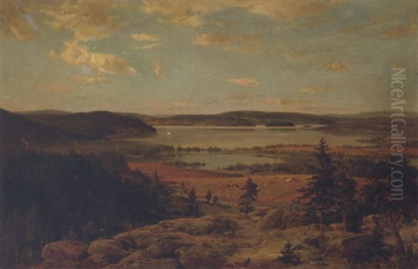 Roineen Lahdelma: The Bay Of Lake Roine, Finland Oil Painting by Magnus Hjalmar Munsterhjelm