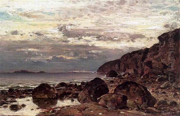 Kustlandskap Oil Painting by Magnus Hjalmar Munsterhjelm