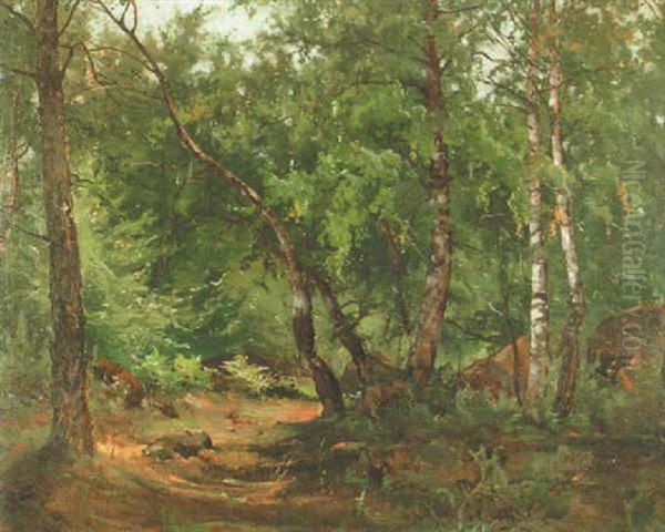 Metsapolku Oil Painting by Magnus Hjalmar Munsterhjelm