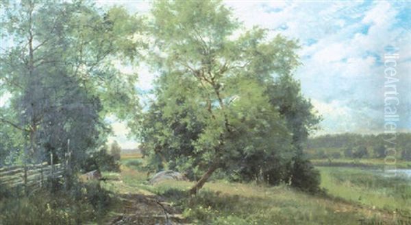 Landskap Fran Tuulois Oil Painting by Magnus Hjalmar Munsterhjelm