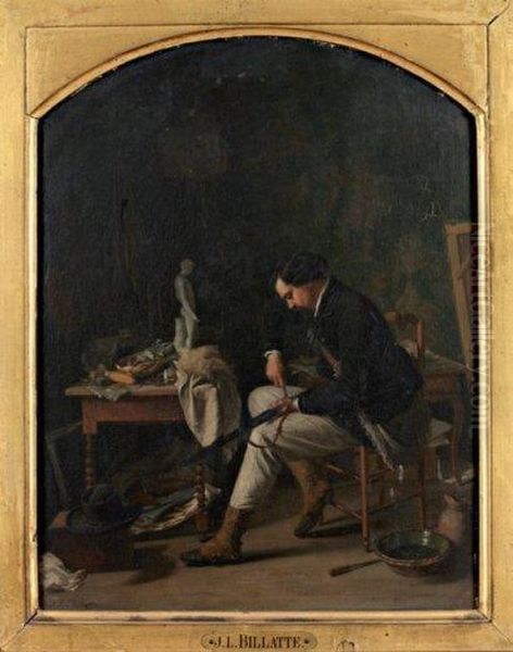 Chasseur Mettant Son Fusil En Etat Oil Painting by Leon Joseph Billotte