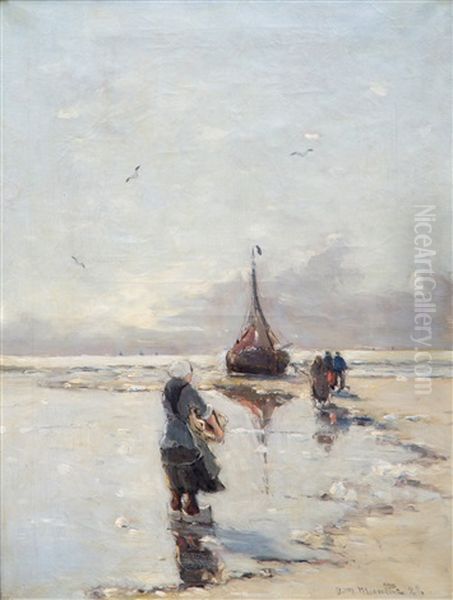 Awaiting The Catch Oil Painting by Gerhard Arij Ludwig Morgenstjerne Munthe