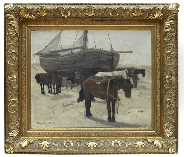 Hast Pa Kust Oil Painting by Gerhard Arij Ludwig Morgenstjerne Munthe